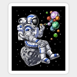 Astronaut Blowing Bubbles Sticker